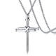 thumbnail image 1 of Collar de hombre con personalidad punk con colgante de cruz de clavo de acero fundido de acero de titanio, 1 of 5