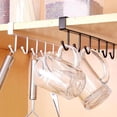thumbnail image 3 of Advancent Soporte para tazas de 6 ganchos de hierro negro/blanco, percha colgante para baño, organizador de cocina, estante para puerta de Organizadores de utensilios de cocina, 3 of 6