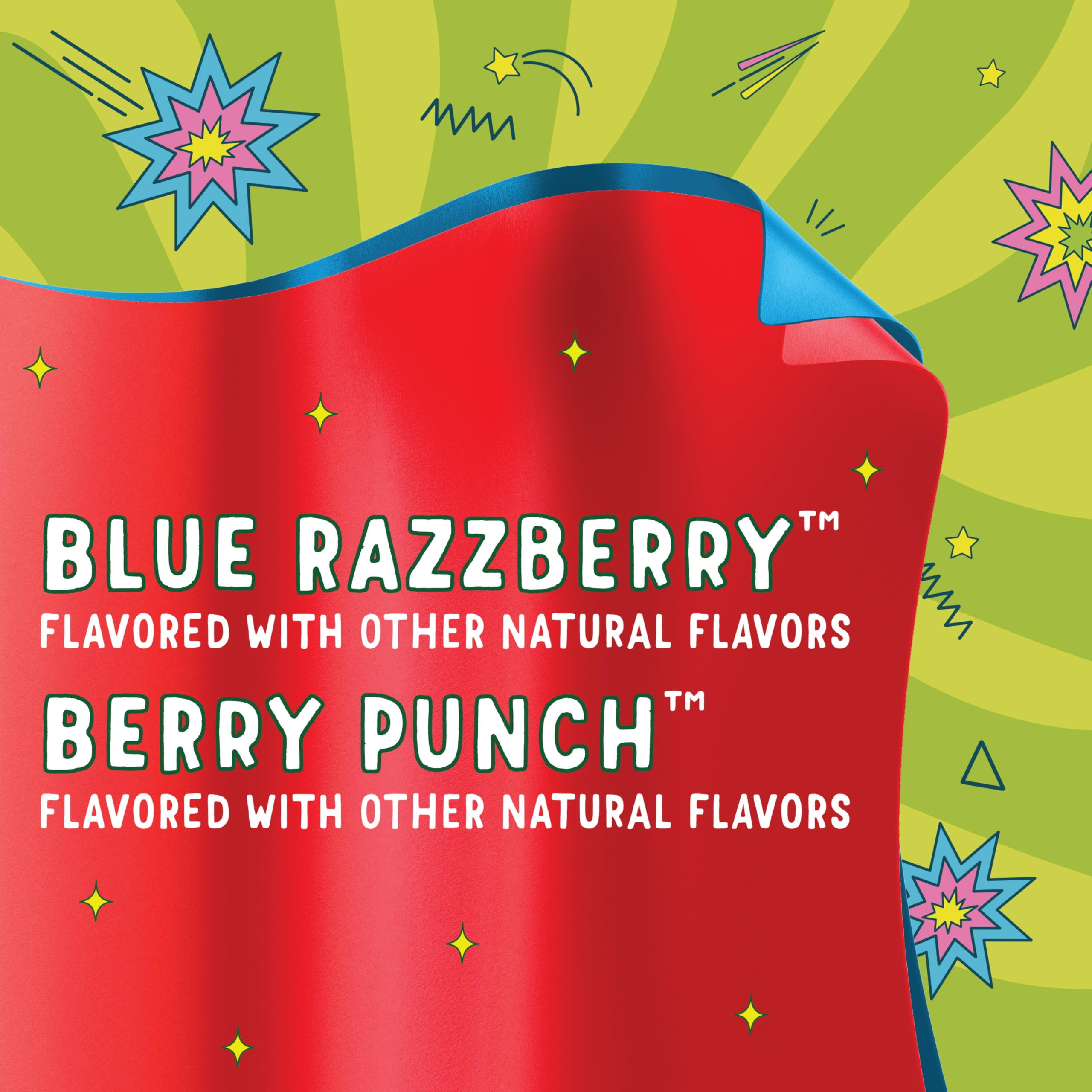 Pack of 2 - Fruit Roll-Ups Sour Fruit Flavored Snacks, Blue Razzberry & Berry Punch Flavors, Variety Pack 5 Oz (10 Count)