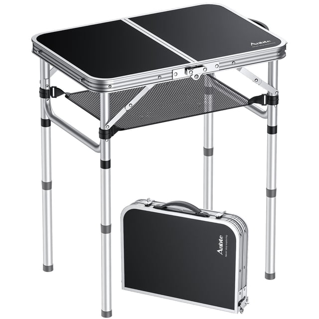 Mesa de camping plegable Anbte de aluminio 60x40 cm ajustable