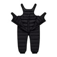 thumbnail image 5 of Zwiiyzr 1-6 Years Baby Toddler Unisex Winter 2Pcs Outfits Set Snow Pants Puffer Warm Overall and Rib Knit Shirts Windproof Quilted Set Black, 5 of 5