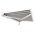 thumbnail image 4 of Awntech 12 Ft Key West Right Motorized Heavy Duty Patio Retractable Awning with Cassette (144in x 9.38in x 120in), Black/White Stripe, 4 of 7