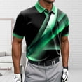 thumbnail image 4 of Alkepwun Mens Tops Color-Block Print Golf Short Sleeve Collared Dry Fit Athletic Sport Shirt Lightweight Breathable Stretchy Casual Tee, 4 of 5