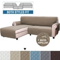 thumbnail image 1 of CHOK L-Shape Sofa Slipcover Sectional 3 Seater Chaise Cover Pet Dogs Couch Protector  (Black Large), 1 of 10