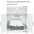 thumbnail image 4 of Unipaws Cat Litter Box Furniture, Wooden Cat Washroom Hidden Litter Box Enclosure with 2 Entrances, Cat House Storage Nightstand, 4 of 7
