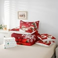 thumbnail image 6 of jejeloiu Lovely Xmas Snowman 7 Pieces Bedding Comforter Set,Amerry Christmas Full Bedding Set,Red Leaves Fitted Sheet Flat Sheet For Girl Teens,Breathable Home Decor Reversible, 6 of 8