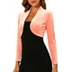 thumbnail image 4 of BOLERO CORTO DE VELVET PARA MUJERES CON MANGAS LARGAS Y ABIERTO M CORAL, 4 of 6