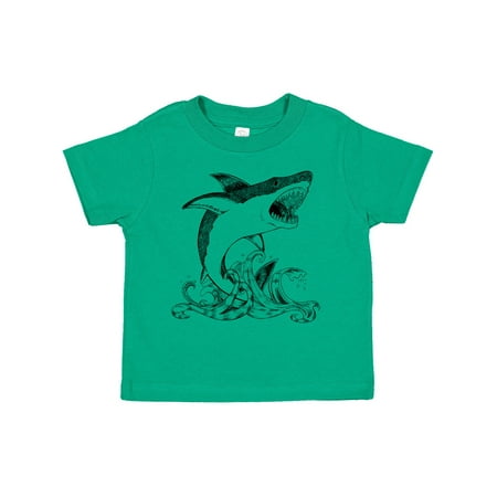 

Inktastic Great White Shark Jumping in Black Gift Toddler Boy or Toddler Girl T-Shirt