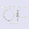 thumbnail image 2 of Diamond Hoop Earring | 2 Carat IGI Certified Emerald Shape Lab Grown Diamond Hoop | 14K in White Gold | Moonlight Glow Elongated Hoop Lab Diamond Earrings | FG-VS1-VS2 Quality | Friendly Diamonds, 2 of 5