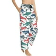 thumbnail image 2 of Disketp Colorful Shark Print Women'S Comfy Pajama Pants Casual Drawstring Palazzo Lounge Wide Leg Pants, 2 of 9