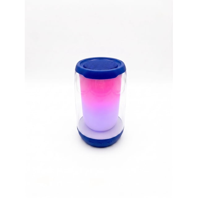 Bocina Inalámbrica Portátil 360 con Luz LED y Micrófono Integrado Azul