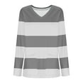 thumbnail image 5 of Xfvqtps Scrub Tops for Women Striped Soft V-Neck Long Sleeve Scrubs Comfortable Lightweight Nursing Uniforms Casual Fashion Striped Nursing Top Working Uniforms with Pockets Gray, 5 of 5
