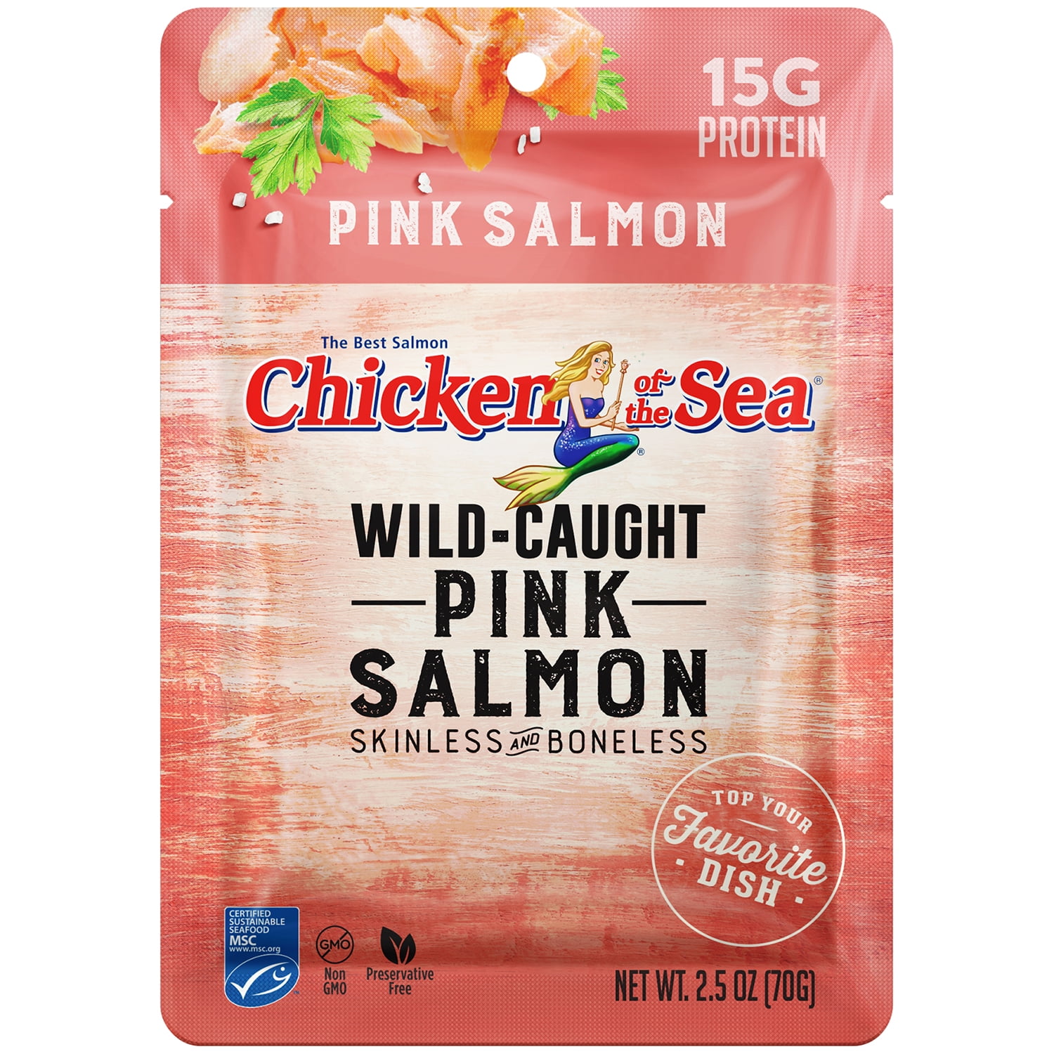 Chicken of The Sea Skinless Boneless Wild Pink Salmon, 2.5 oz Pouch