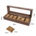 thumbnail image 4 of Uten Wood Watch Box, Watch Storage Case, Watch Organizer with Glass Display Lid for Men, 6 Slots, 4 of 12