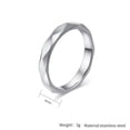 thumbnail image 2 of PAMTIER Unisex Stainless Steel Vintage Personality Cool Hip Hop 4mm Thin Stackable Rhombic Cut Multi-Faceted Biker Ring Comfort Fit Silver Size 9, 2 of 6
