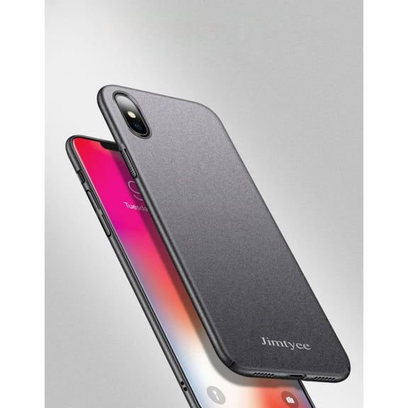Jimtyee Slim Fit for iPhone Xs Case, Lightweight Yet Protective Ultra-Thin Hard Cover with Matte Finish Coating Grip Phone Cases Spack Black