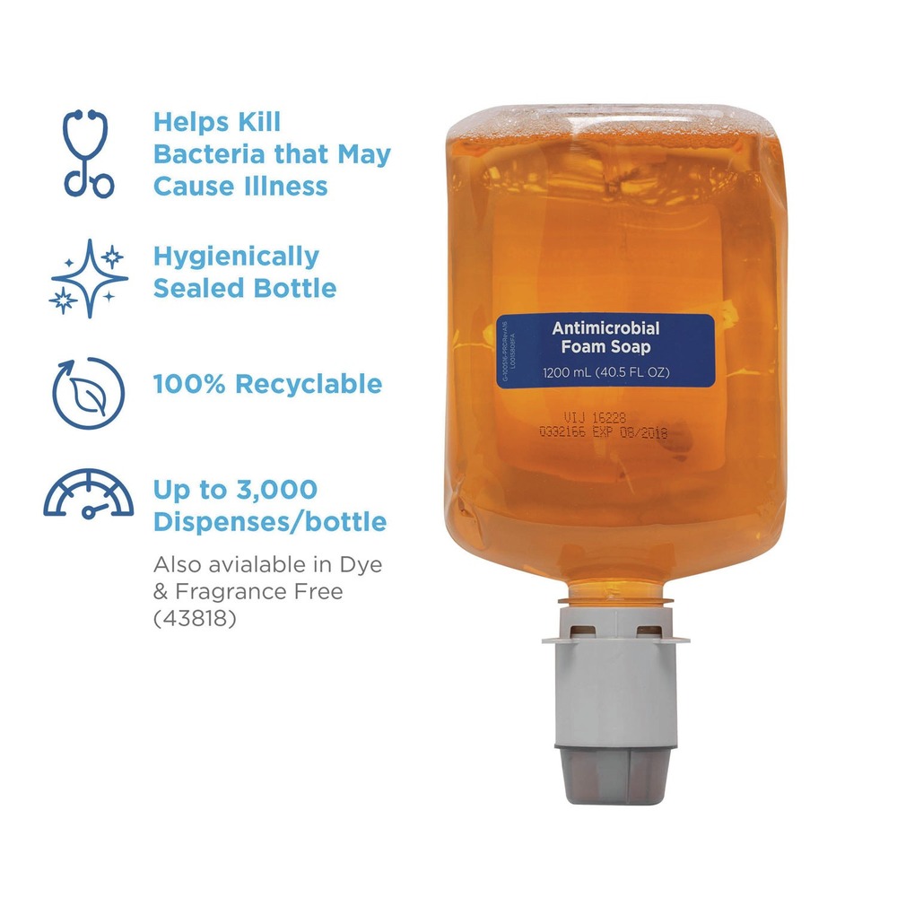 1200 mL Pacific Blue Ultra Antimicrobial Foam Soap Manual Dispenser Refill - Pacific Citrus (4/Carton)