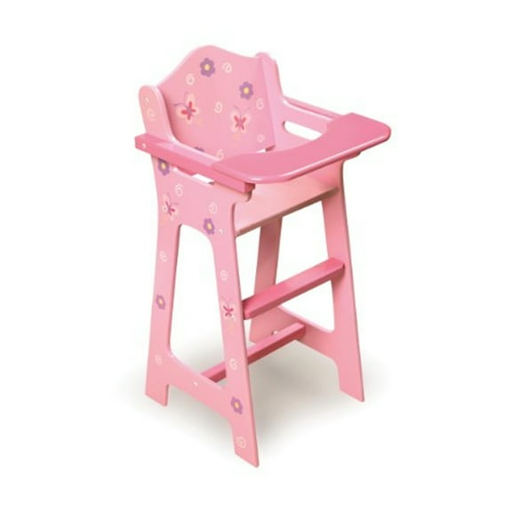 Doll High Chair - Fits 18" Dolls, Padded Seat & Blanket - Ages 3