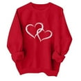 thumbnail image 2 of TIMIFIS Sweat-Shirt Surdimensionné pour Femmes Tenue de Saint-Valentin Femmes Décontracté Col Rond Chandail Mignon Imprimé Amour Manches Longues Chandail-Over - Printemps/été, 2 of 4