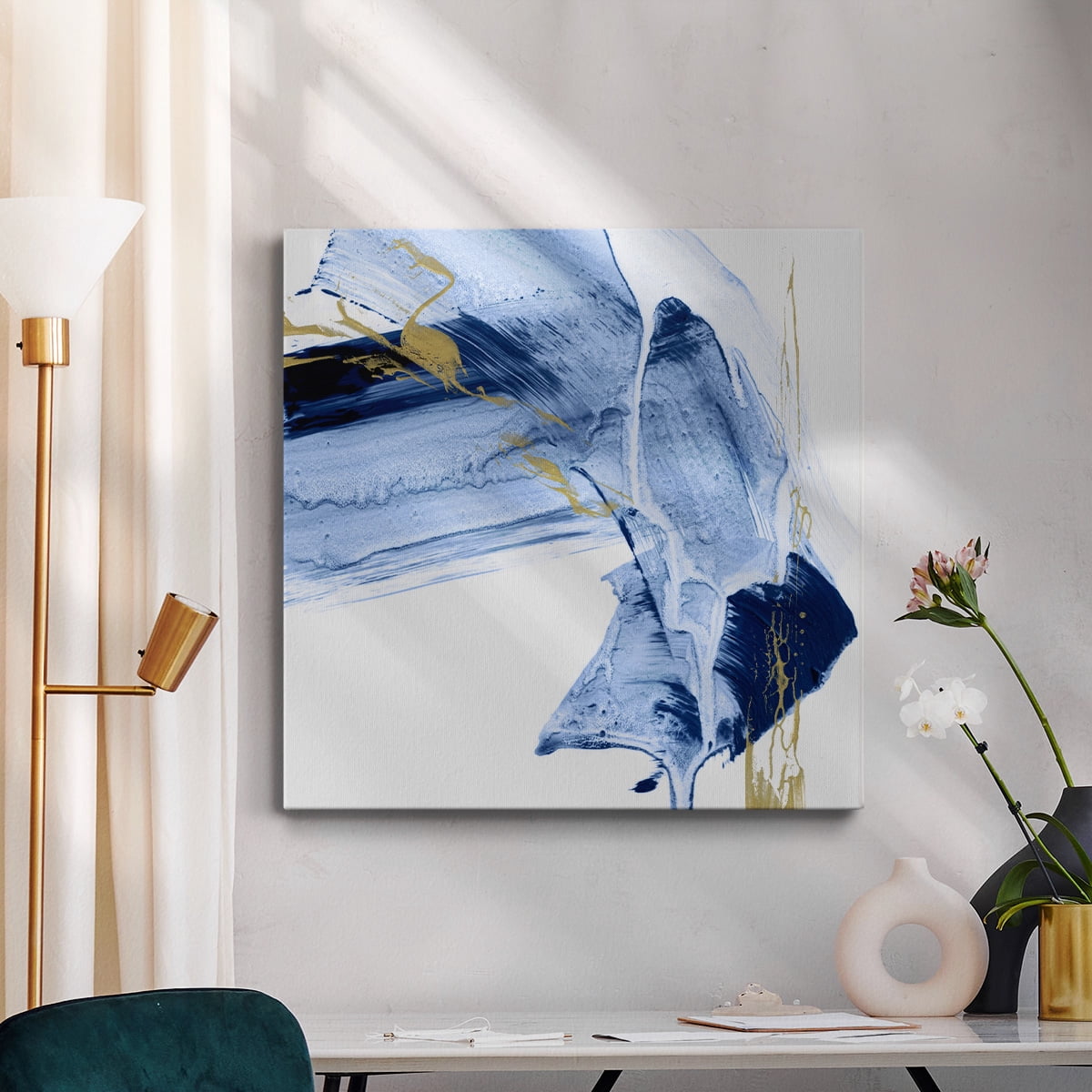 Wexford Home Golden Current I-Premium Gallery Wrapped Canvas, 40" x 40" - Ready to Hang
