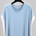 thumbnail image 4 of Sakmal Short Sleeve Women's Nightgown Lounge Modal Colorblock Knee Length Nightdress Comfy Soft Loose Fit Crew Neck Women Night Sleepwear L-3XL, 4 of 5