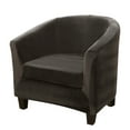 thumbnail image 4 of 2-Piece Velvet Tub Chair Covers with Cushion Cover, Washable Removable Armchair Protector Furniture Protector for Home Decor,Black, 4 of 13