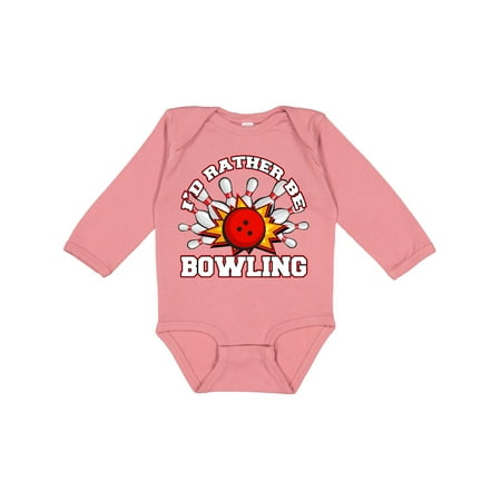 

Inktastic I d Rather Be Bowling Gift Baby Boy or Baby Girl Long Sleeve Bodysuit