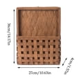 thumbnail image 3 of Woven Wall Basket,Rectangular Wall Mount Storage Box with Rope for Home Office Bathroom, 3 of 7