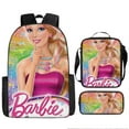 thumbnail image 1 of Barbie Princess Backpack Three-Piece Pink Barbie Girl Backpack Large Capacity Student Backpack, 1 of 2