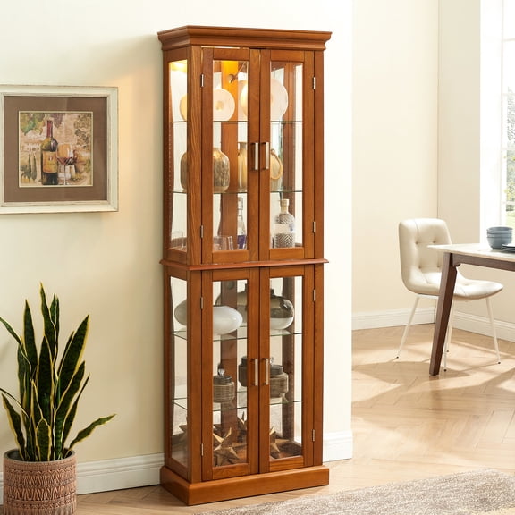 China Cabinet | Transitional Design for Any Home Style, Adjustable Shelves | Composite Wood, Tempered Glass | Easy Assembly and Tipping Prevention