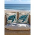 thumbnail image 4 of Outdoor Pillow Waterproof 1 Pack, Teal Sea Turtle Coastal Patio Throw Pillows for Couch Bed Sofa with Insert, Vintage Summer Beach Nautical Decorative Travel/Reading/Camping Pillow Set 18x18 Inch, 4 of 8