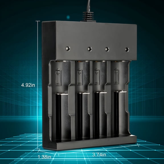 GJX 3.7 Volt Rechargeable I8650 Universal Battery Charger 4 Bay for 3.7V Lithium Ion Battery USB