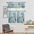 thumbnail image 4 of Kitchen Window Curtains Valance and Tier Set, Ocean Sea Turtle Seaweed Coral Rod Pocket Tier Curtain Valance Set, Undersea World Marine Shell Light Filtering Cafe Curtains for Bedroom Living Room, 4 of 9