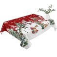 thumbnail image 2 of Red Christmas Table Cloth Waterproof Tablecloths, Snowman Snowflake Xmas Tree Winter Tablecloth Dining Table Cover for Kitchen Party Tabletop Outdoor, Rectangle Tablecloth 60x102 Inch, 2 of 9
