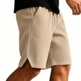 thumbnail image 2 of Besolor Mens Shorts Summer Casual Breathable Drawstring Elastic Waist Casual Workout Shorts with Pockets(Medium,Khaki), 2 of 6