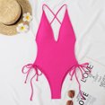thumbnail image 4 of Feimerou Sexy Swimsuit for Women Plunging Deep V Neck Padded Bathing Suit Cross Open Back One Piece Swimsuits Monokini Valentines Day Gifts, 4 of 7