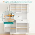 thumbnail image 4 of Walsunny Pantry Cabinet with Microwave Shelf Doors Drawer for Kitchen Storage 68" Tall Kitchen Food Cabinet Pantry Organizer Shelves Coffee Bar Cabinet with Hutch White, 4 of 9
