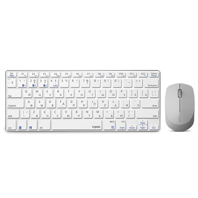 ¡Vaya! Mini teclado inalámbrico silencioso multimodo de 9000M, Base de aleación, ratón óptico combinado, conectar a 3 dispositivos, diseño inglés/ruso