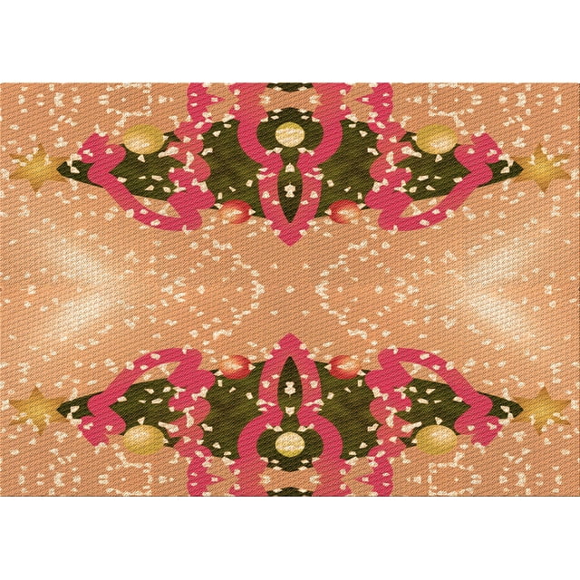 Ahgly Company Machine Washable Indoor Rectangle Transitional Yellow Orange Area Rugs, 2' x 4'