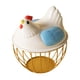 thumbnail image 5 of Cesta de huevo de pollo Soporte de huevo fresco Contenedor de almacenamiento de huevo redondo rústico Encimera Cesta de recolección de huevos para Raya dorada azul, 5 of 8