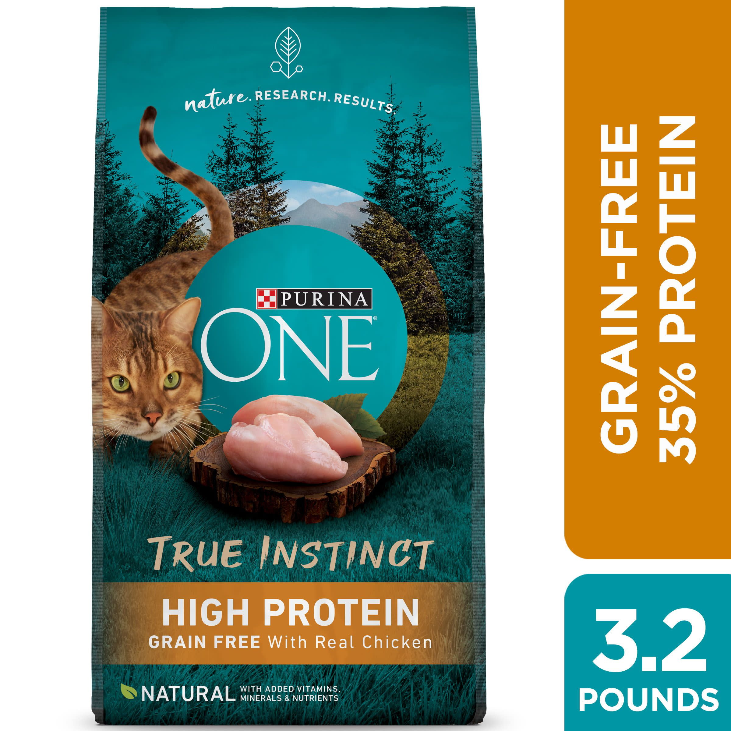 Vågn op Garderobe Jeg har erkendt det Purina ONE Natural, High Protein, Grain Free Dry Cat Food, True Instinct  With Real Chicken, 3.2 lb. Bag - Walmart.com