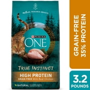 Purina ONE Natural, High Protein, Grain Free Dry Cat Food, True Instinct With Real Chicken, 3.2 lb. Bag