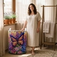 thumbnail image 5 of Cozy Homey Butterfly Print Laundry Basket,Easy-Clean Quilted Fabric Storage Bin with Canvas Handles for Dirty Clothes in the Laundry Room,20"x28", 5 of 6