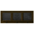 thumbnail image 3 of Twin Star Home Modern Farmhouse Hanging Entryway 3 Chalkboard Panels with Coat Hooks, Saw Cut Espresso, 3 of 7