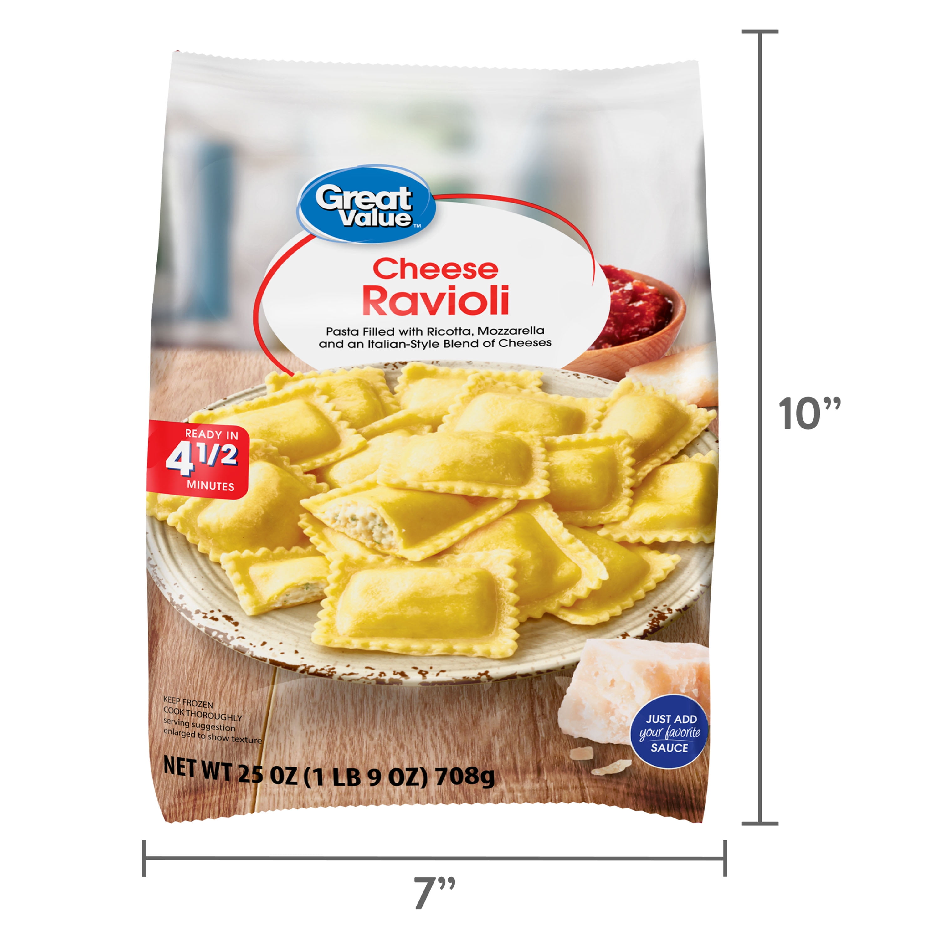 Great Value Cheese Ravioli Pasta, 25 oz