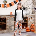 thumbnail image 2 of TIMIFIS Pyjamas d'Halloween pour Famille pour Femmes/hommes Ensembles Assortis de Pjs de Vacances d'Halloween 2 Pcs Combinaison de Pyjama Toile d'Araignée Fantômes Citrouille Squelette Haut et Pantalon Tenue de Maison Hiver, 2 of 6
