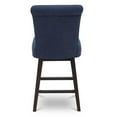 thumbnail image 2 of Maddie Home 27.25" Fabric Counter Swivel Barstool in Indigo Blue (Set of 2), 2 of 5