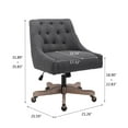 thumbnail image 5 of Modern Vanity Chair, SYNGAR Home Swivel Office Chair, Height Adjustable Task Chair, Comfy Upholstered Accent Chair with Soft Back, Linen Fabric Desk Chair for Living Room Bedroom, Charcoal Gray, D8036, 5 of 10