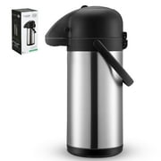 Alpine Cuisine Stainless Steel Thermos Vacuum 2.5-L Hand Pressed with Plastic Handle & Lid, Leak-Proof Sports drinks jug flask for Water Coffee Tea, Comfortable & Lightweight, Hot & Cold Beverage