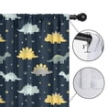 thumbnail image 4 of Blackout Kids Curtains,DarkBlue Cartoon Dinosaurs Yellow Triangles Pattern Childrens Insulated Curtains Set Of 2,Bedroom Essentials,Toddler Room Decor 42"x84", 4 of 5